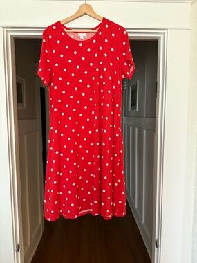 LuLaRoe Red Polka Dot Short Sleeve Dress